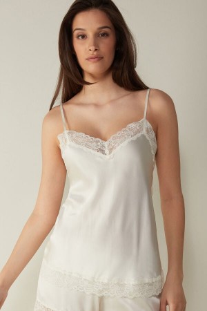 Ivory Intimissimi Lace and Silk Top | CAJZR79069